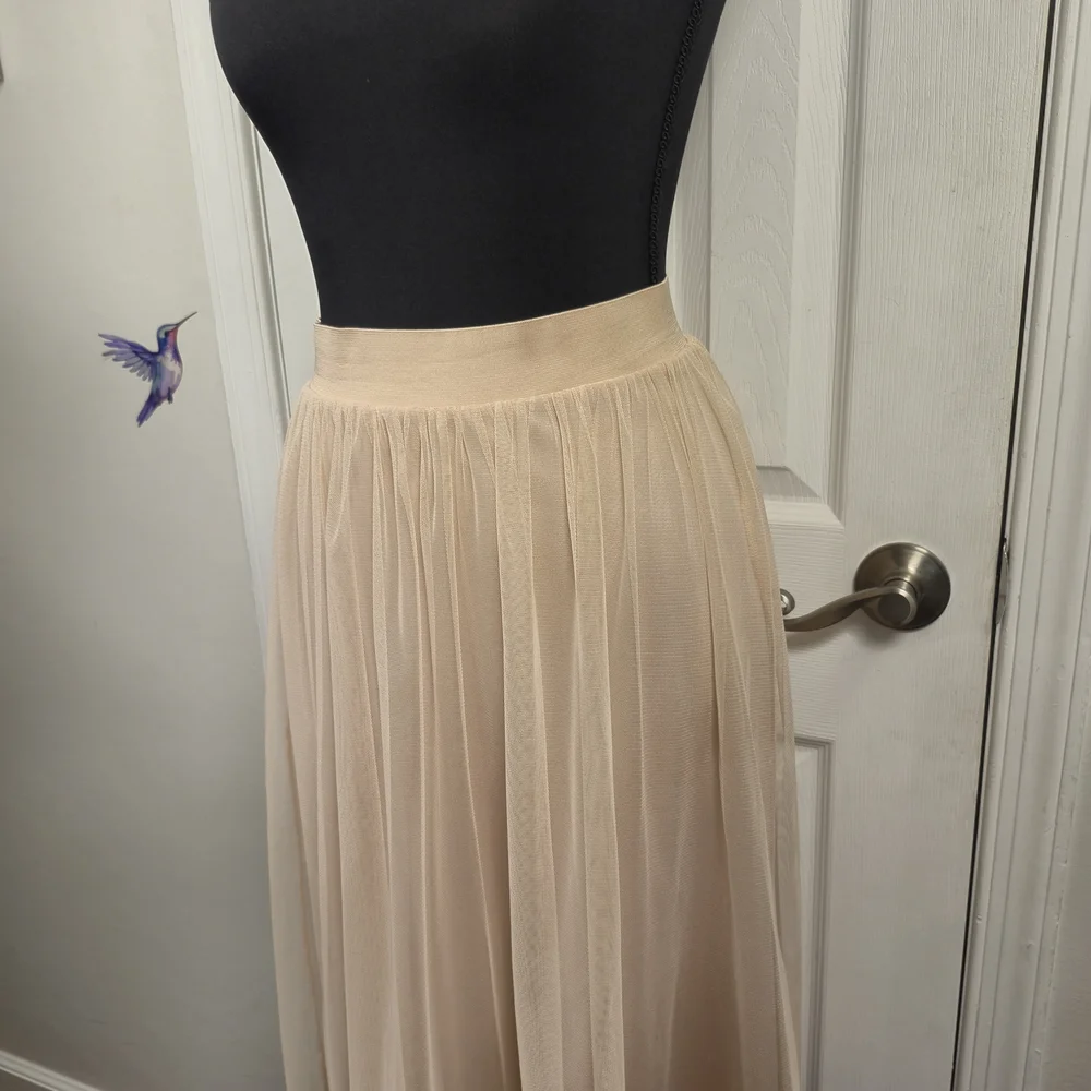 H&M Divided Tulle Mesh Midi Skirt US 6 Blush Pink Ballet Coquette Fairy - Picture 3 of 5